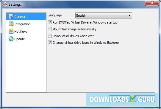 Settings Window