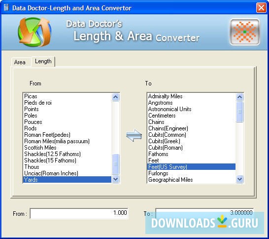 Data Doctor-Length and Area Convertor