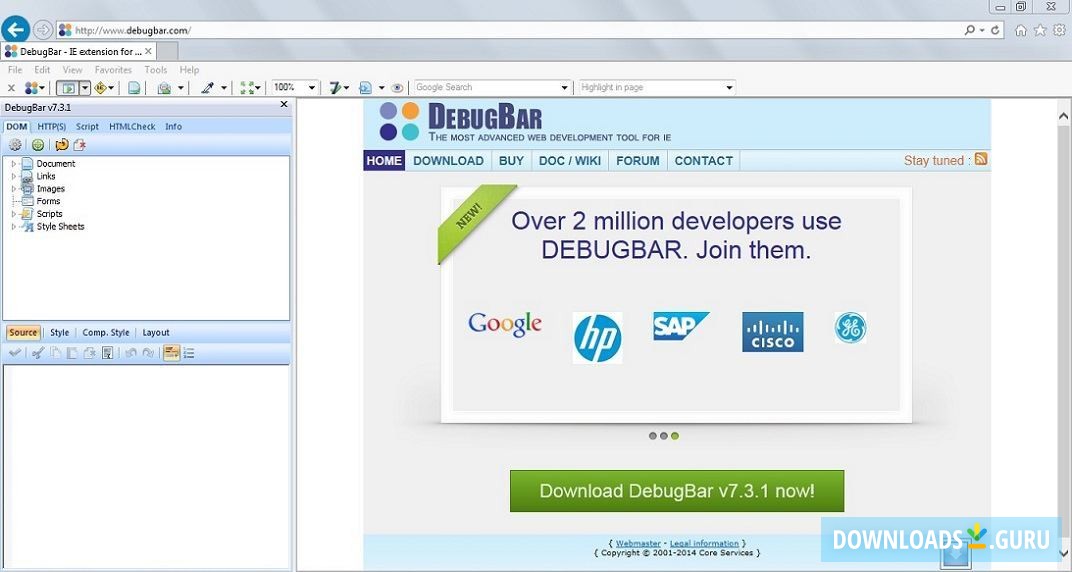 Debugbar Running in Internet Explorer
