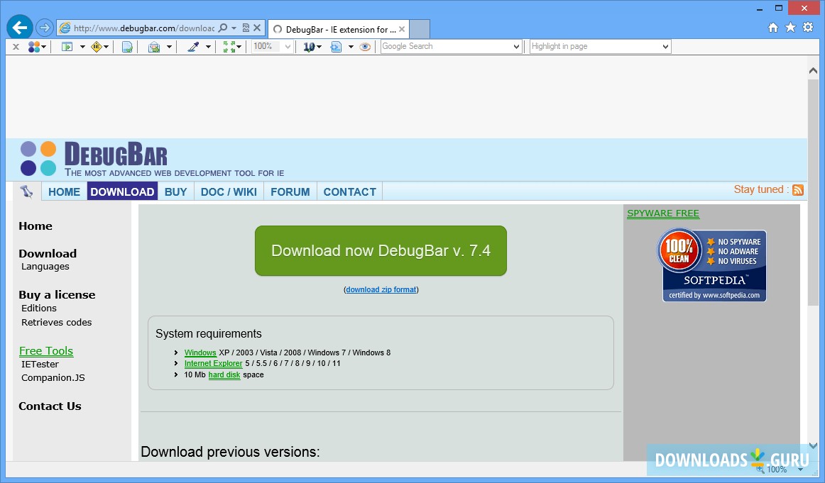 DebugBar for Internet Explorer