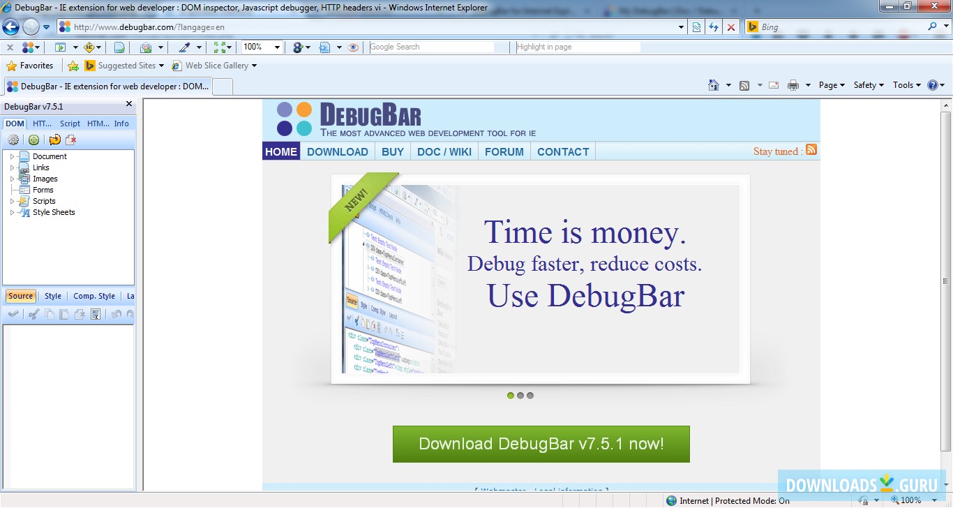 DebugBar for Internet Explorer
