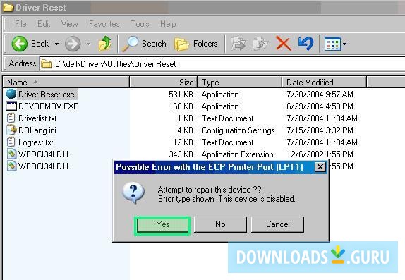 Dell Driver Reset Tool