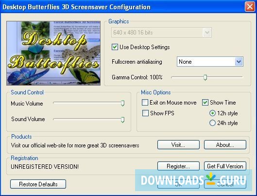 Desktop Butterflies 3D Screensaver