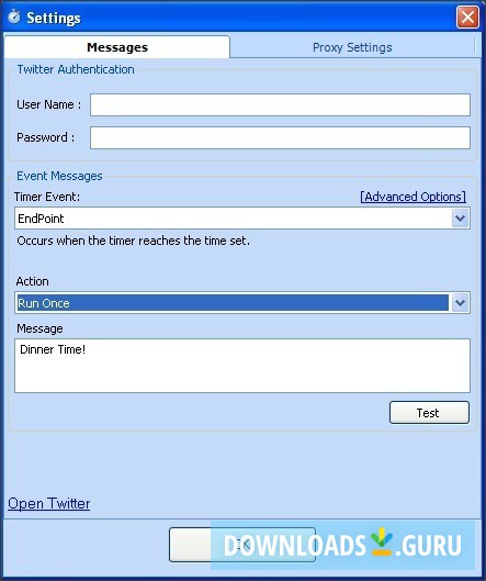 Twitter Notifier Configuration
