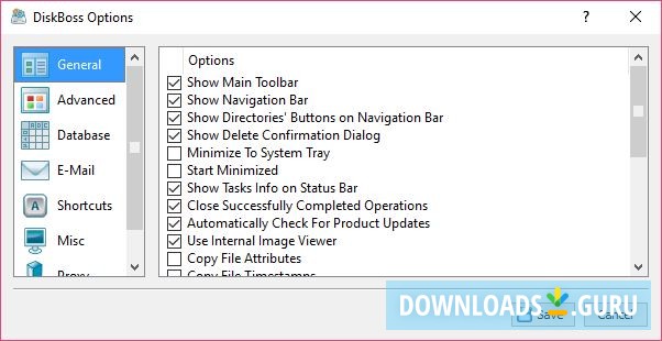 Options Window