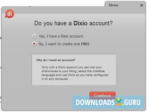 Creating an Account Window