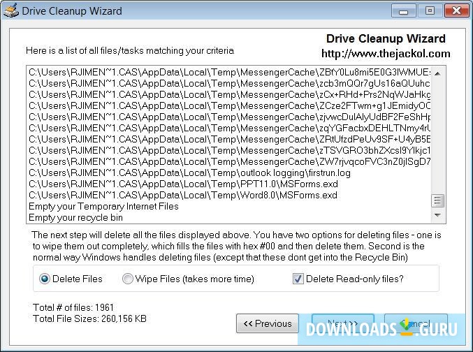 Drive Cleanup Wizard