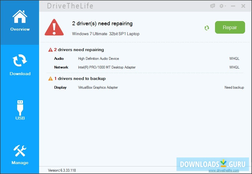 Overview Tab with Scan Results