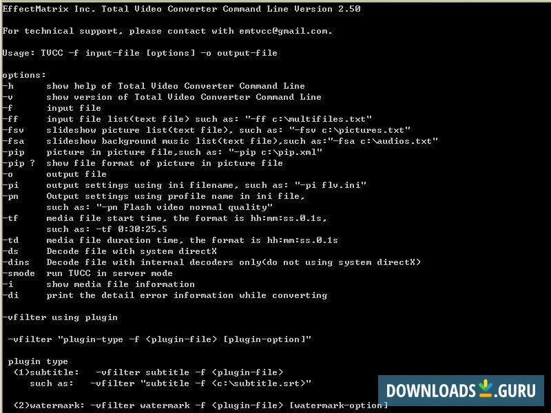 E.M. Total Video Converter Command Line