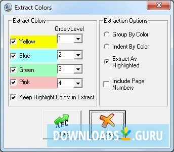 Extract Colors Window