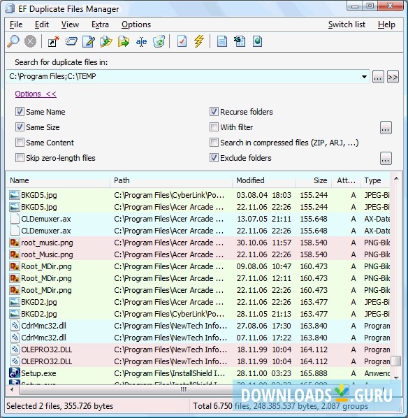 EF Duplicate Files Manager