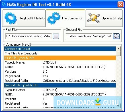 File comparison section 