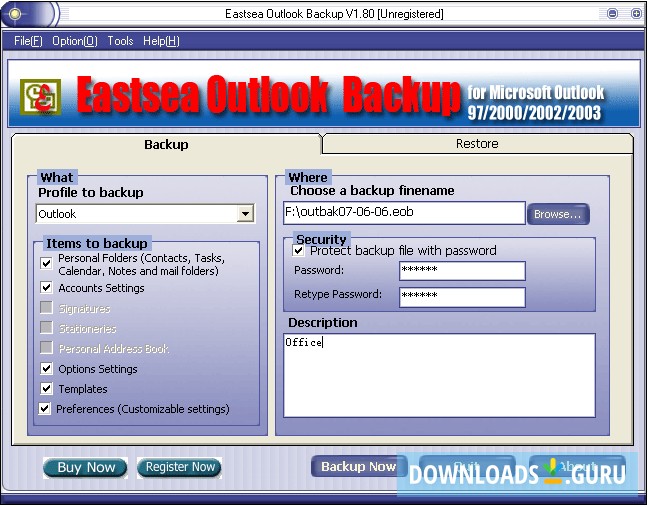Eastsea Outlook Backup