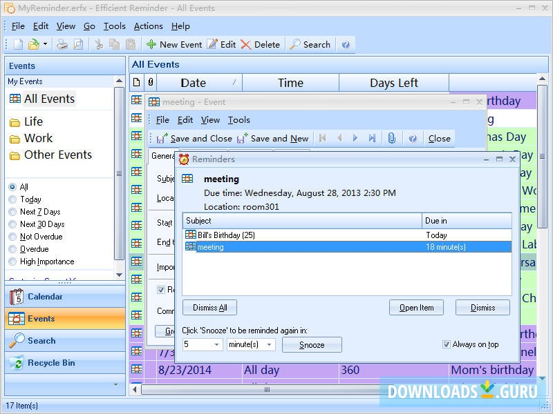 reminder software for windows 10 free download