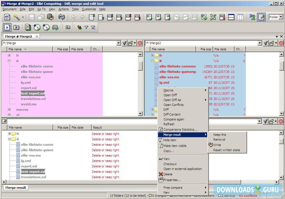 Comparing and Merging Folders