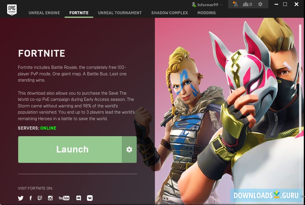 epic games launcher download panel
