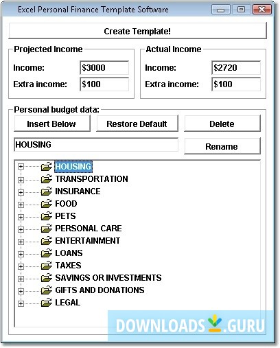 Excel Personal Finance Template Software
