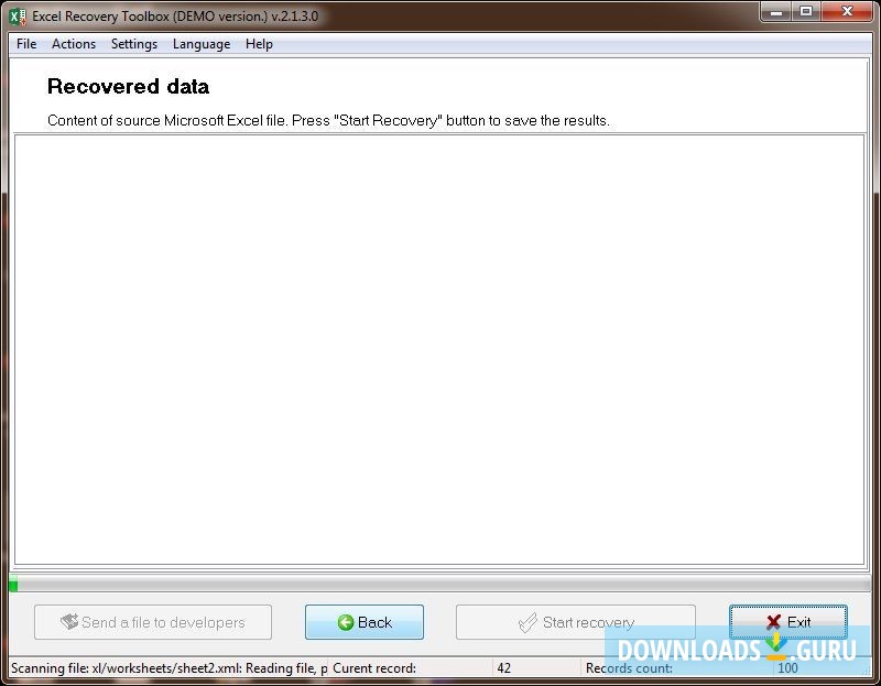 Analizing a file for recovering