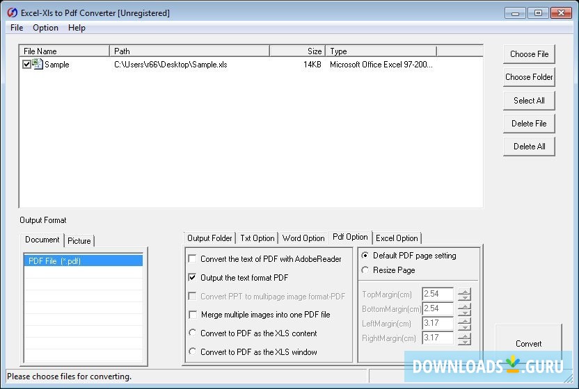 Excel/Xls to Pdf Converter