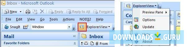 Menu on Outlook