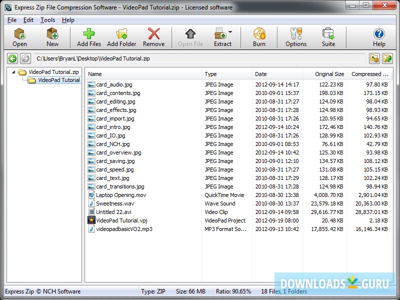 express zip file compression download free