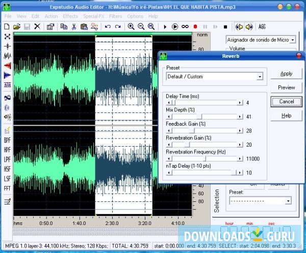 Applying Reverb effect