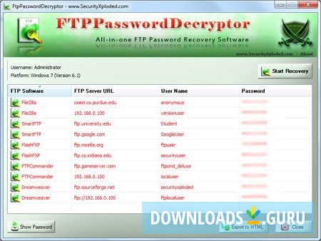 FTP Password Decryptor