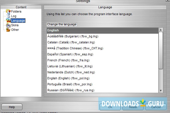 Languages support.