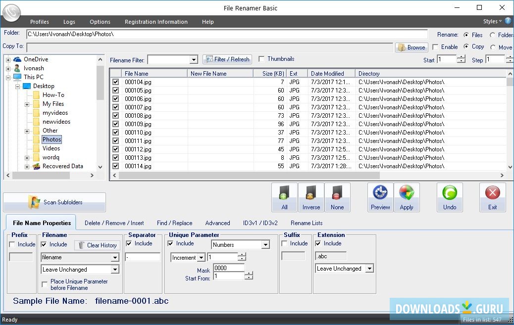 file renaming tool for pictures