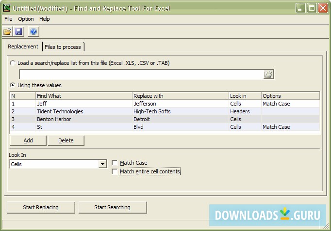 Find and Replace Tool for Excel