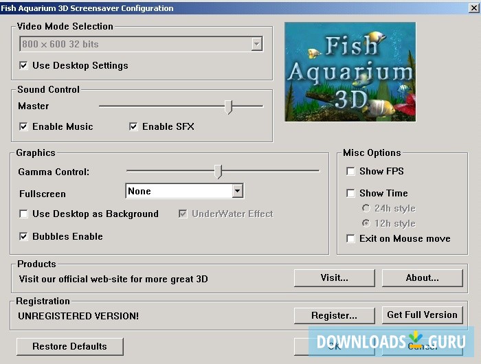 Fish Aquarium 3D Screensaver