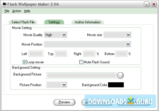 Settings Window