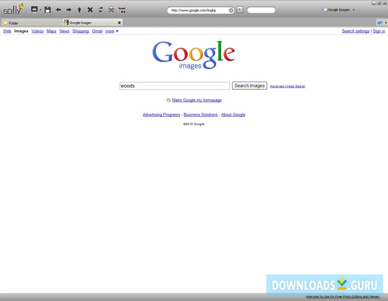 The program offers instant access to Google Image with its built-in browser.