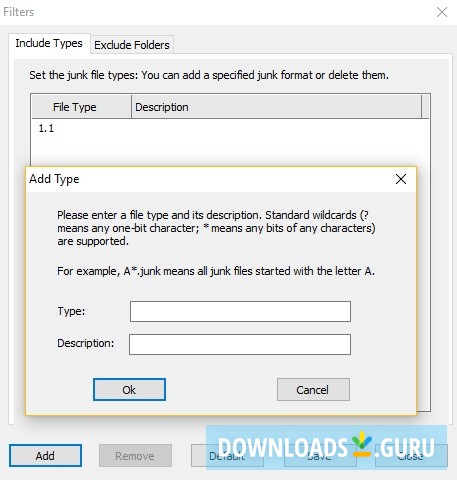 Include Types Dialog