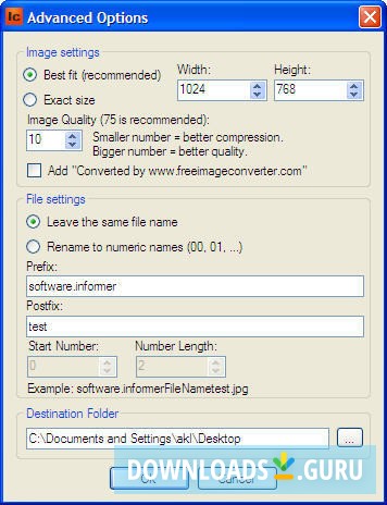Settings Window