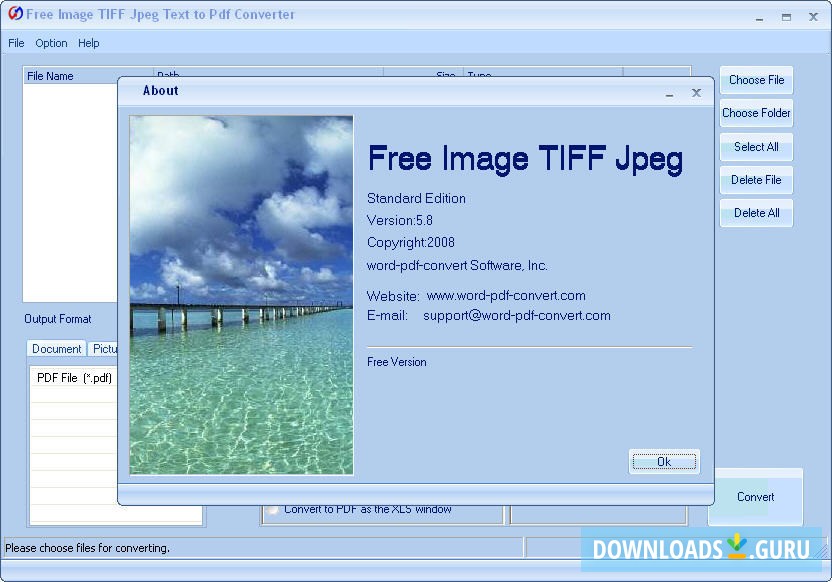 Free Image TIFF Jpeg Text to Pdf Converter