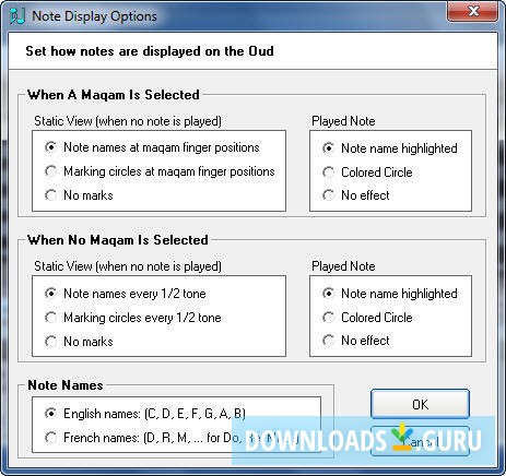 Note Display Options