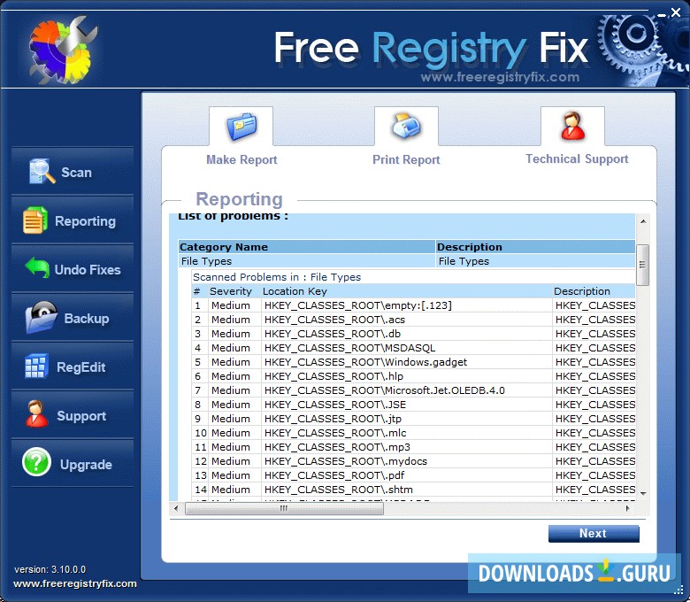 fix windows registry