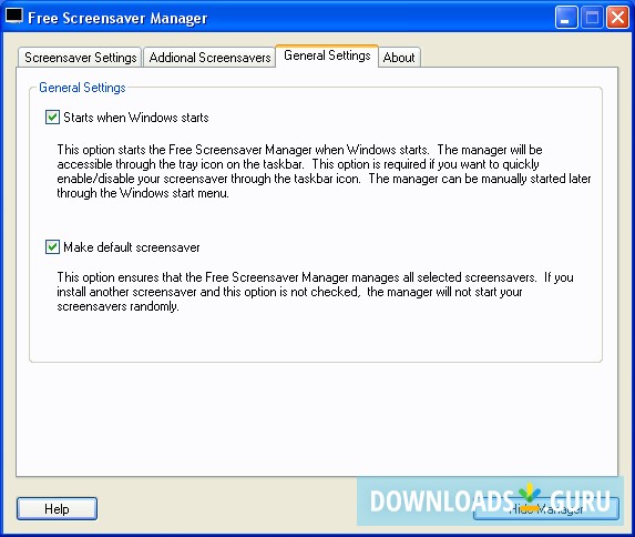 Free Screensaver Manager