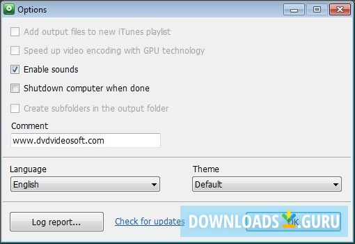 Options Window