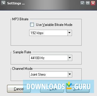 File settings window