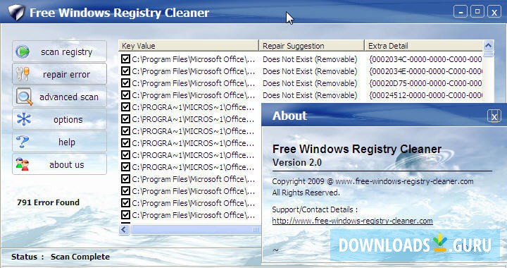 free windows registry repair windows 10