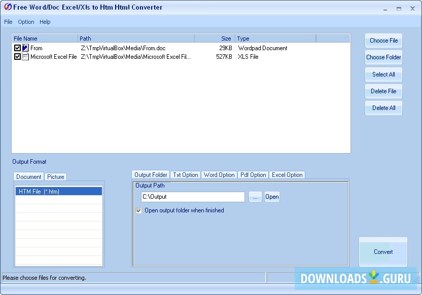 Free Word/Doc Excel/Xls to Htm Html Converter