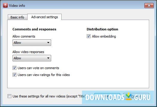 Video Advanced Settings