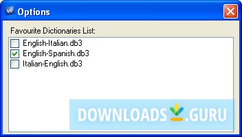 Favorite Dictionary Selection