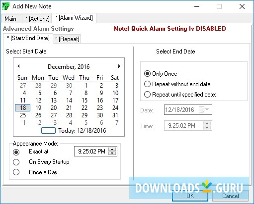 Advanced Alarm Settings