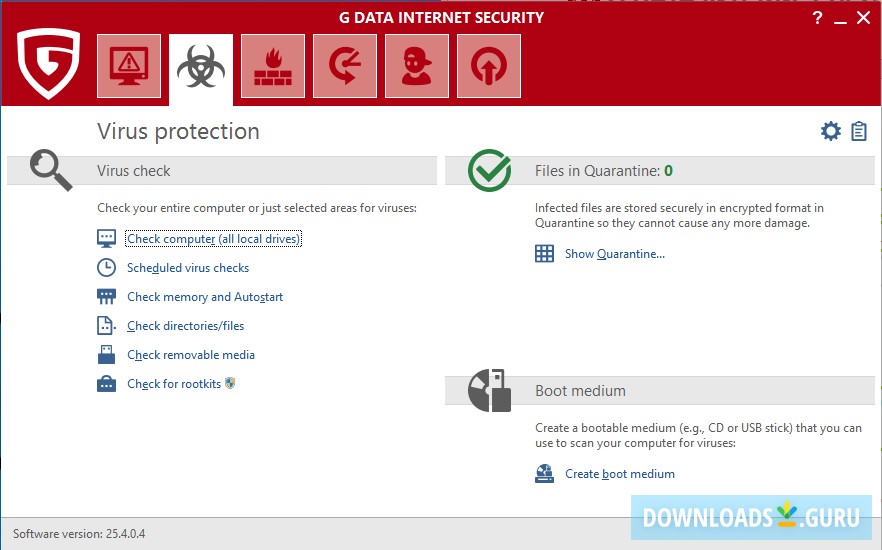 Virus protection tab