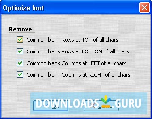 Optimize Fonts window