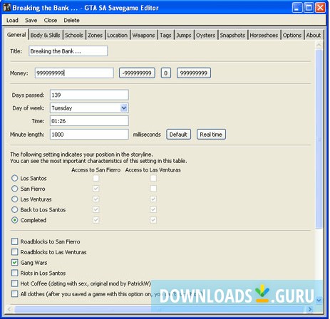 GTA SA Savegame Editor