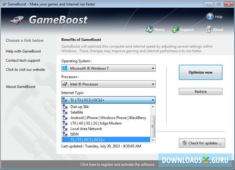 Internet Type Selection